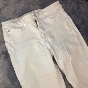 Joe's Flawless Mid Rise Skinny Ankle White Jeans